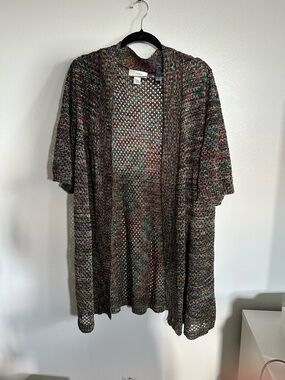 CJ Banks Multicolor Open Knit Sweater